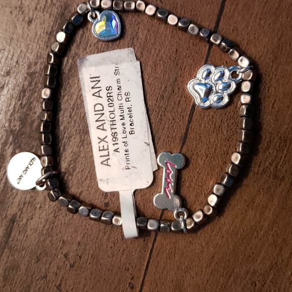 Alex and Ani Jewelry - Alex and Ani Prints of Love Multi Charm Stretch Bracelet